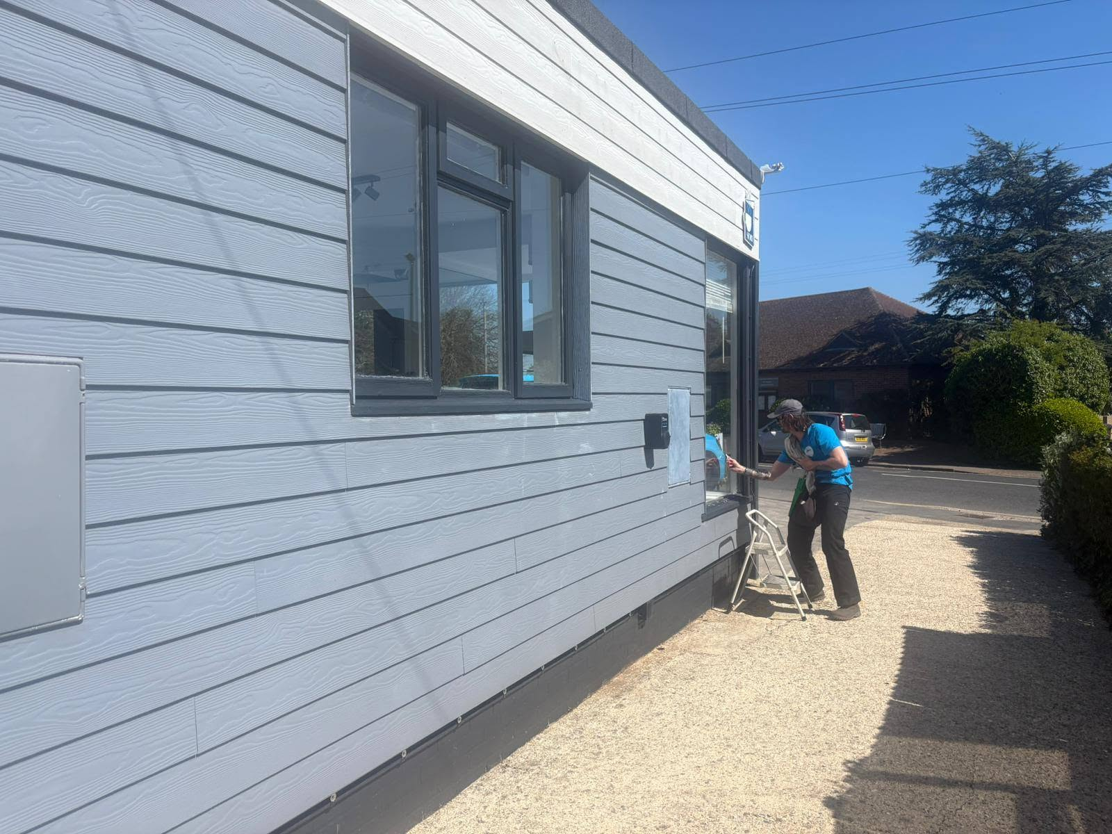 EasyClean Windows carrying out professional window cleaning in Portsmouth
