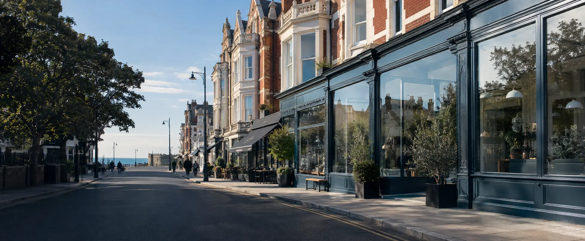 Southsea street scene served by EasyClean window cleaner Southsea residential service