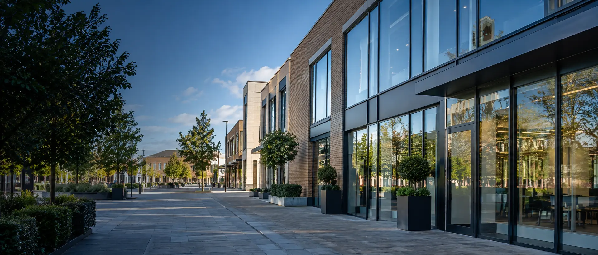 Commercial window cleaning in Waterlooville town-centre business district